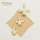 Colored cotton baby comfort toy soothing towel rattle white goose