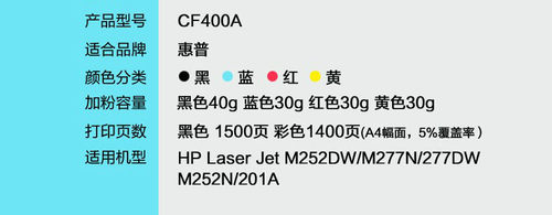 适用 惠普cf400a硒鼓m252n m277dw hp201a hp252dw hp277dw粉盒 - 图1