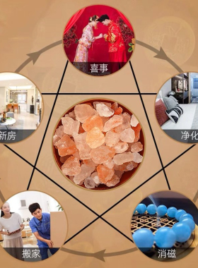 天然大粒粗盐福袋天然海盐结婚乔迁净化消磁盐随身携带护身符袋