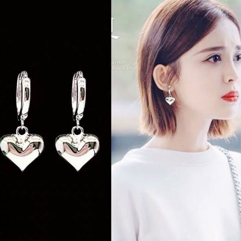 香港正生纯银s925立体爱心桃心耳扣女银饰爆款高级感精致网红耳环,淘宝优惠券,粉丝福利购,淘宝优惠卷