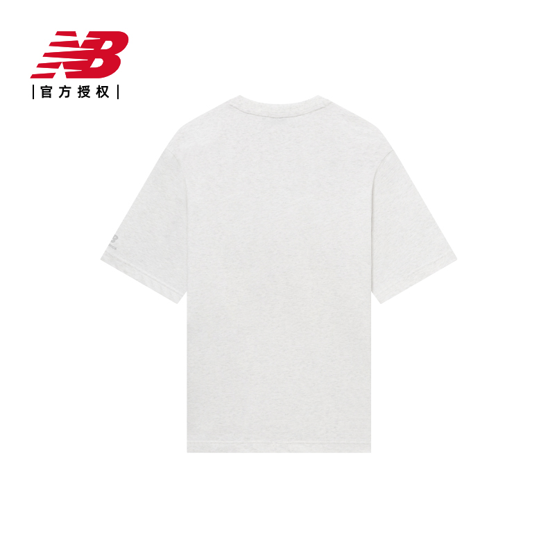 New Balance 男款运动浅灰色上衣短袖T恤5ED25443-OA - 图0