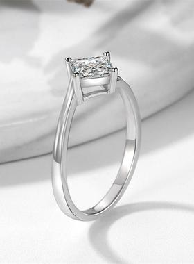 JZ428 新品扭臂镶嵌单钻公主方形方钻钻石女款戒指约会钻戒