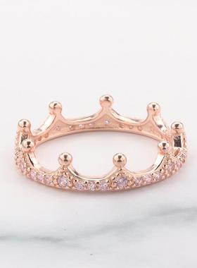 JZ279925纯银闪耀粉色戒指