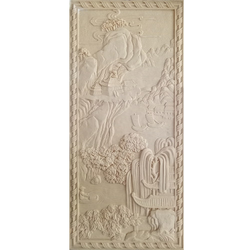 砂岩浮雕壁画背景墙 别墅小区公园外墙中式沙岩玄关装饰 山水画 - 图3