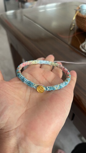 爆火立体回纹手镯高品四股线手绳可穿珠配件国潮复古饰品纯手编