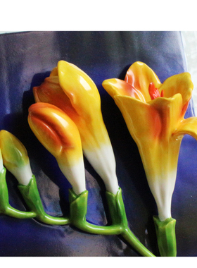 外贸出口美式乡村手工陶瓷装饰画客厅卧室玄关餐厅家居装饰品摆件