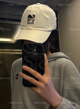 派姐in Korea柯达KODAK百搭经典刺绣棒球帽鸭舌帽男女K6343LCP63