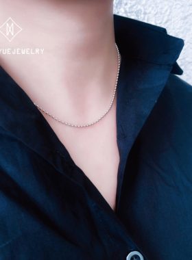 追月无925银圆珠链女生