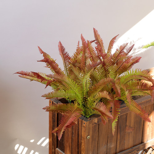 仿真草绿植花箱插花户外花坛假草装饰波斯叶栅栏花艺塑料花草多款 - 图1
