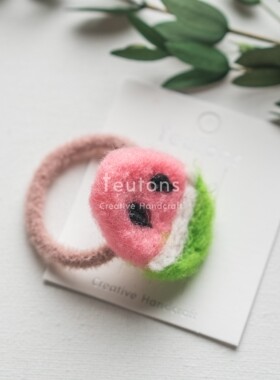 小西瓜羊毛毡实心胸针手作风bb夹