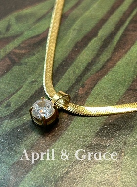 出口原单超闪金蛇骨项链女镀真金欧美叠戴颈链锁骨链