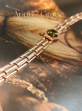 出口美单仿表手链六边橄榄绿闪钻手链