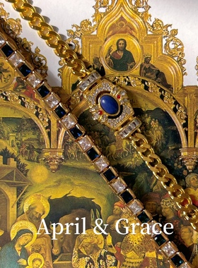 出口冰白祖母绿皇室蓝方真金手链