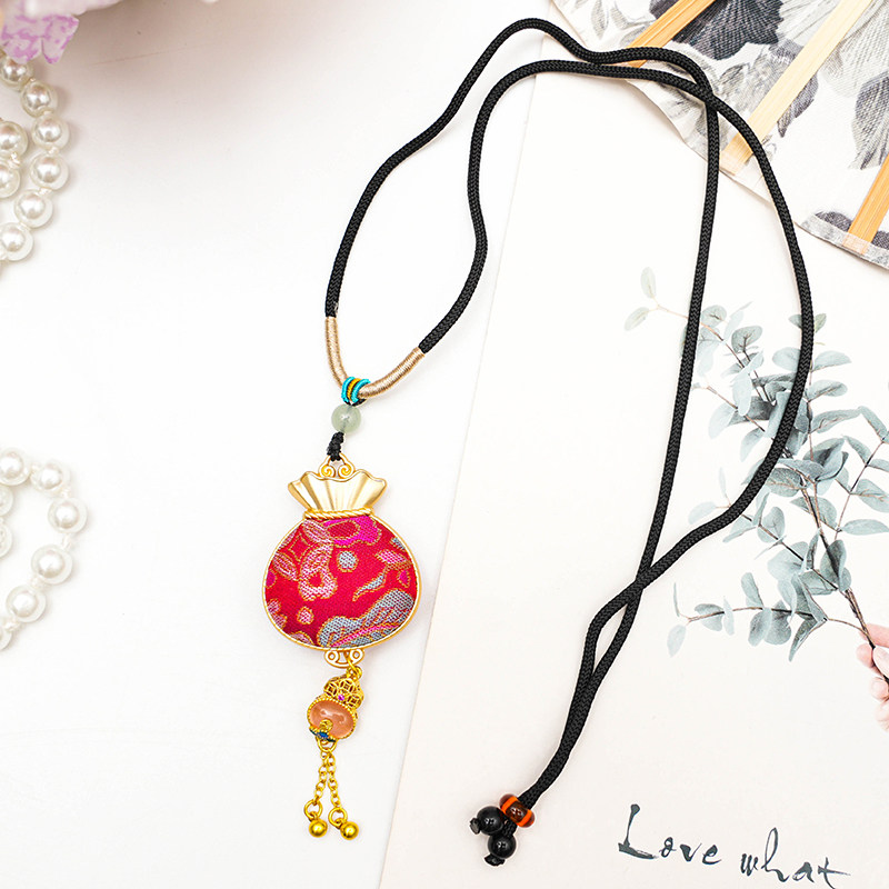 宋锦真丝【钱袋子】项链国风彩色简约古风纯手工,淘宝优惠券,粉丝福利购,淘宝优惠卷