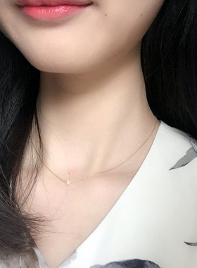 百搭单颗珍珠niki迷你珍珠超细锁骨链项链女925纯银项链日韩简约