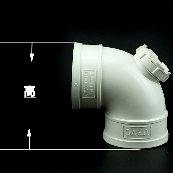PVC门弯90度弯头/PVC下水管带口90度弯头/50/75/110排水管门弯头-图1