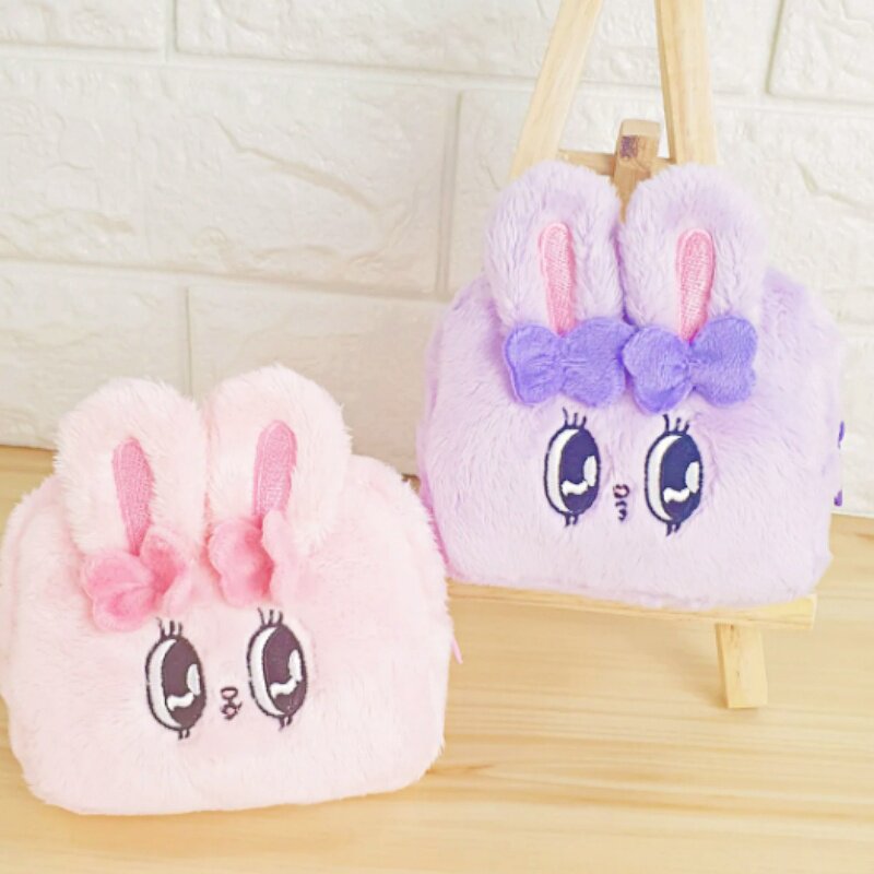 粉红兔esther bunny可爱卡通毛绒娃娃公仔零钱包小物口红收纳包袋