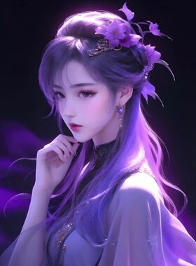 时尚渐变紫色系列女神海