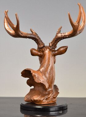 北欧风装饰品摆件树脂仿真鹿头摆设客厅样板房电视柜酒柜礼物乔迁