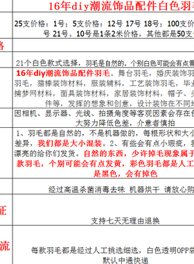 饰品配手工饰品配件白色羽毛