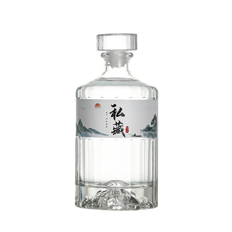 Empty glass wine bottle water-tight