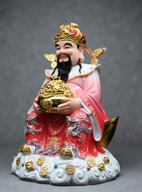 新款仿瓷汉白玉财神爷范蠡比干家居办公室店铺招财摆件家用供奉