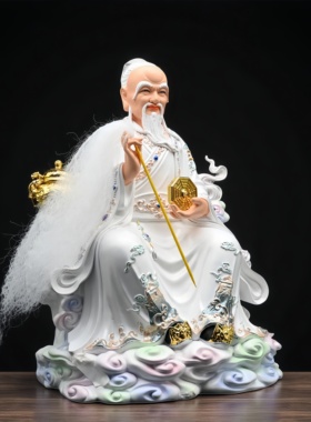 鸿钧老祖神像供奉家用客厅居家风水摆件树脂佛像三清之师鸿钧道人