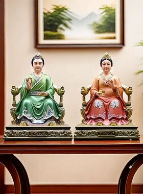 铜彩泰山奶奶像体佛像树脂摆件