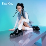 Kiss Kitty Кожаные туфли на платформе в английском стиле, в британском стиле, круглый носок, широкий устойчивый каблук