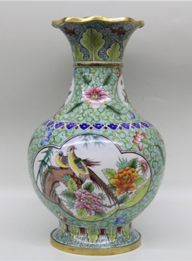 老北京铜胎景泰蓝画纯手工制作