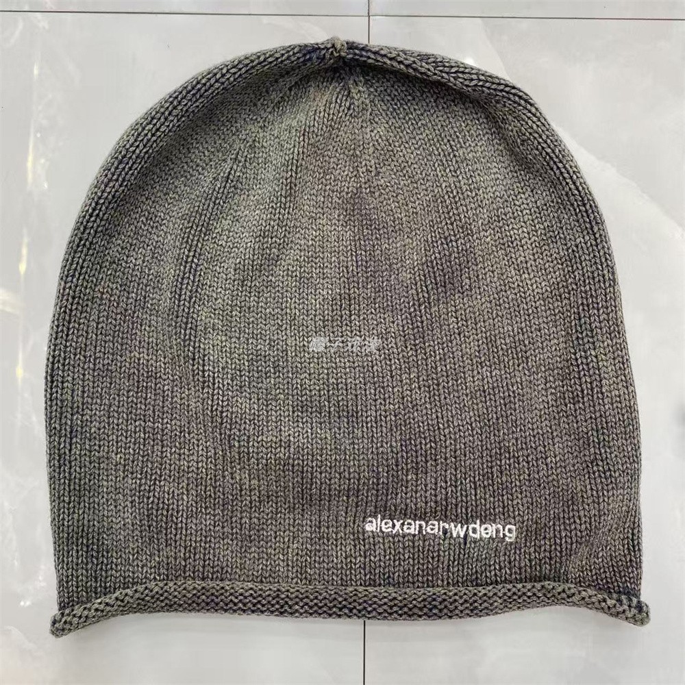 刺绣字母卷边男女网红秋季保暖薄重水洗休闲韩版棉线针织堆堆冷帽 - 图2