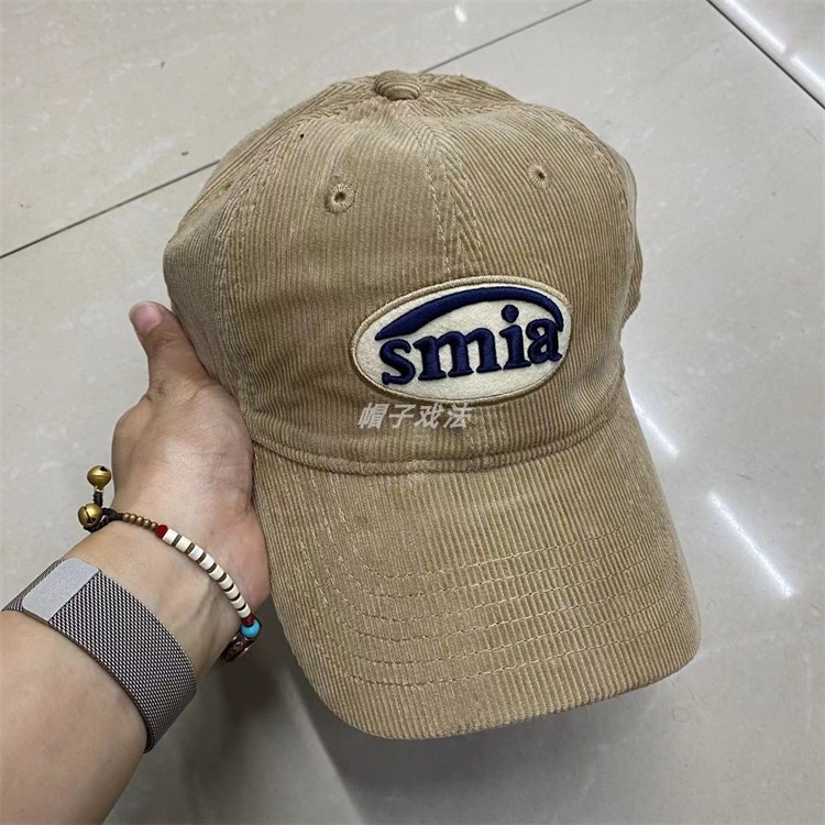 灯心条绒彩色刺绣明星同款男女式秋冬潮韩国版百搭软顶可调棒球帽