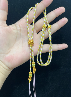 新款纯手工编织精工八股编个性双挂吊坠项链绳可调节蜜蜡吊坠绳