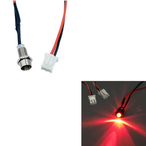 开孔12MM金属LED指示灯3V5V6V9V12V24V带端子线ZH1.25-2P红蓝绿黄 - 图0