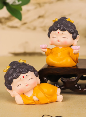 赐福小佛祖汽车摆件可爱网红小观音小佛祖摆件家居玄关桌面装饰品