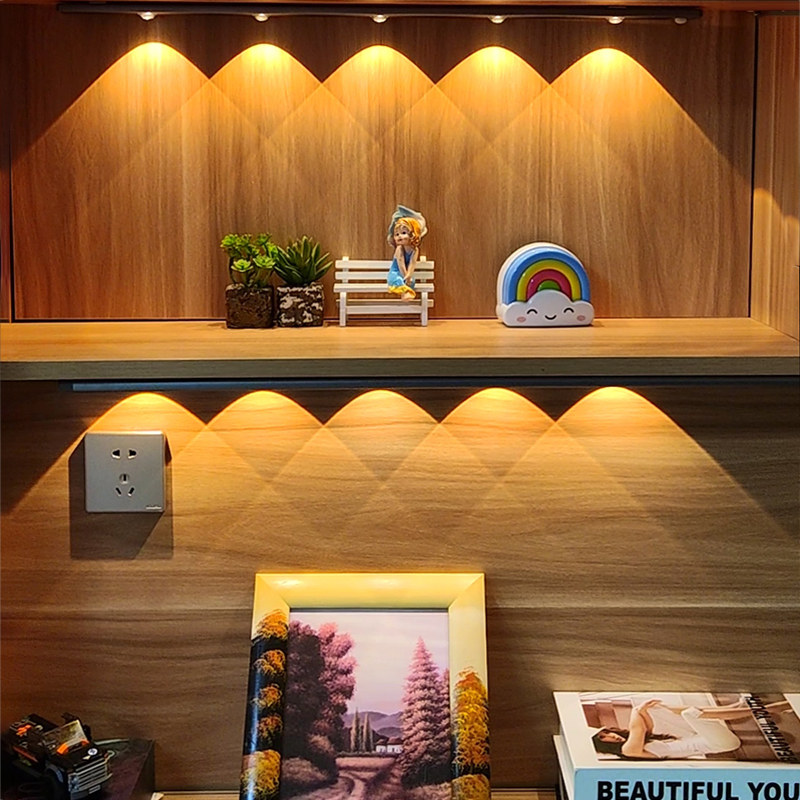 始航充电led人体感应灯带无线衣柜鞋柜灯橱柜灯波纹猫眼感应灯条,淘宝优惠券,粉丝福利购,淘宝优惠卷