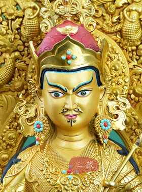 纯铜密宗莲花生大师鎏金佛像15寸