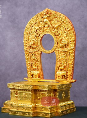 藏传金刚座佛台佛像底座纯铜鎏金