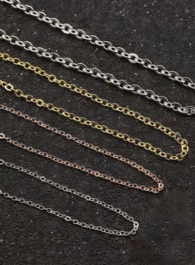 S925纯银项链镀白金玫瑰金DIY