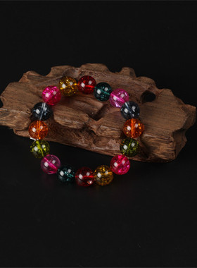 新款时尚女式款人造水晶 仿 碧玺 手链 念珠 手串 佛珠手链