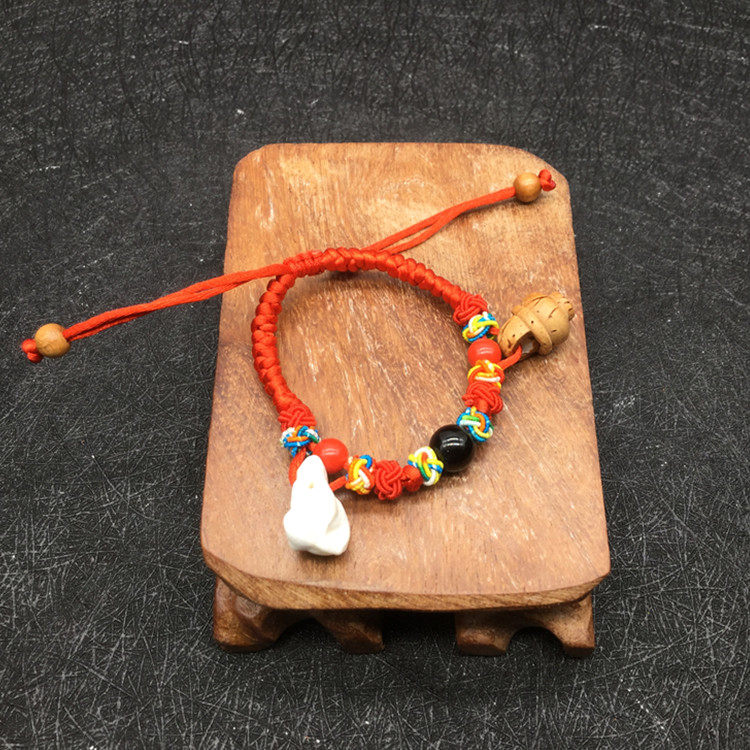 宝宝桃木手链 儿童婴儿手工编织压惊保平安手链脚链 猪精红绳,淘宝优惠券,粉丝福利购,淘宝优惠卷