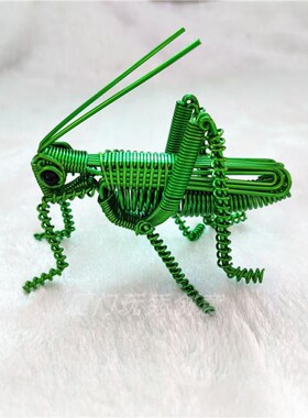 手工昆虫蚱蜢草蜢金属丝编工艺