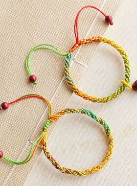 手工编织端午节五彩手绳情侣款民族风红绳儿童宝宝小粽子手绳精品