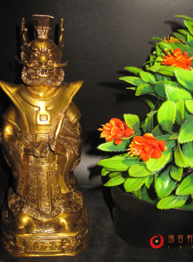 四海龙王龙王爷纯黄铜摆件