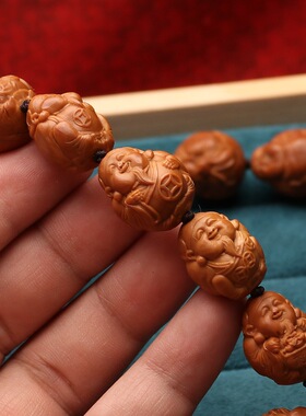 小籽橄榄核手持款雕刻财弥祝寿五福临门手链手串群仙文玩盘完手持