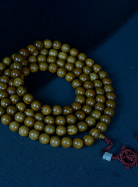 阿根廷绿檀沉水老料观音佛珠原木檀香木108念珠文玩礼品手链