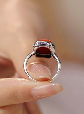 新中式国风潮戒指纯银女轻奢小众