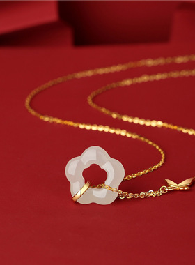 项链纯银女和田玉石新品限时特价