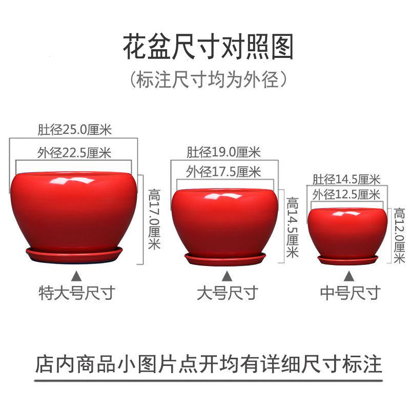 中国红花盆陶瓷红色大号特大号特价清仓简约吊兰创意绿萝多肉花盆