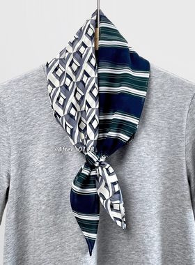 极简老钱真丝桑蚕丝乔其纱方巾